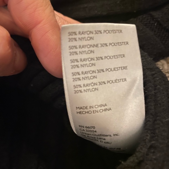 Anthropologie Black Crop Ribbed Knit Sweater with Twist Front - Picture 8 of 10